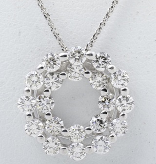 Ｋ１８ＷＧ　メレダイヤモンド合計１．６０ｃｔ　ネックレス
