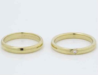ティファニー婚約指輪（結婚指輪） スタッキングバンド　Ｋ１８ＹＧ／７５０／ダイヤモンド